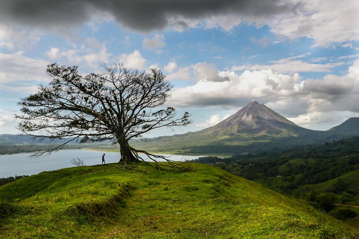 View of the majestic Arenal Volcano, the most iconic in Costa Rica